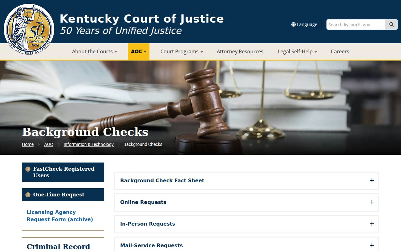 Kentucky AOC criminal record report information for Mercer County searches