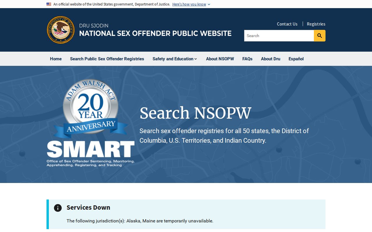 Mercer County sex offender check through the National Sex Offender Public Website